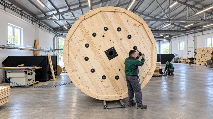 Fallwood – Montage in der Halle